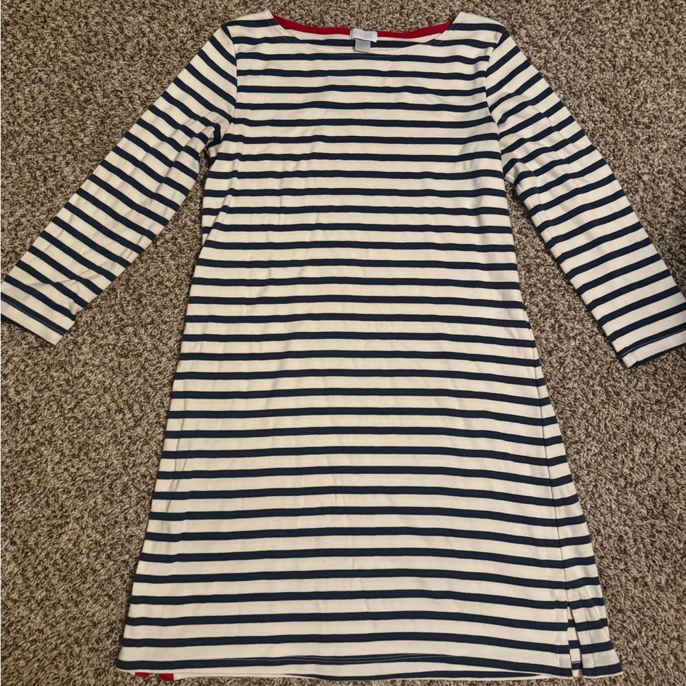 LAKE Striped Navy and White Dress